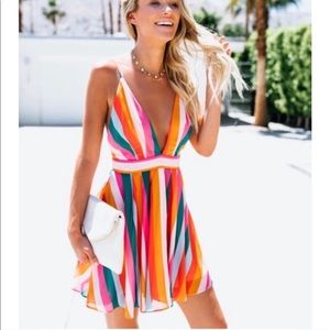 NWT Taste the Rainbow Striped Dress - L